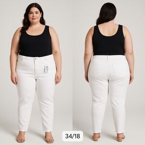 LOFT White Denim Jeans – Women’s Plus Size 18 (Waist 34/18) 34x27 NEW